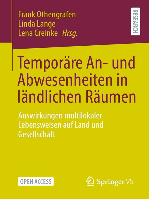 Title details for Temporäre An- und Abwesenheiten in ländlichen Räumen by Frank Othengrafen - Available